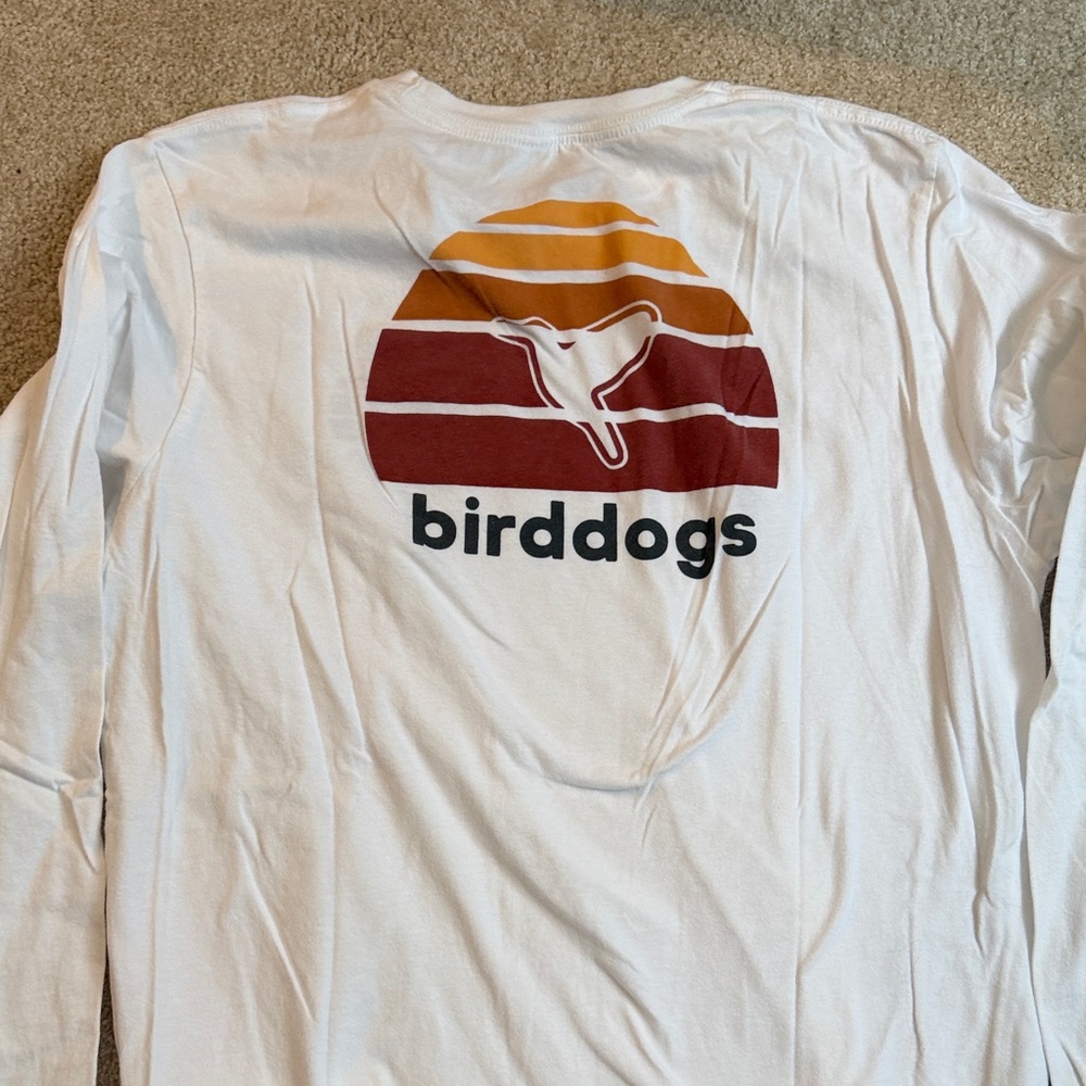 Birddogs White Long Sleeve with Multicolor Logo